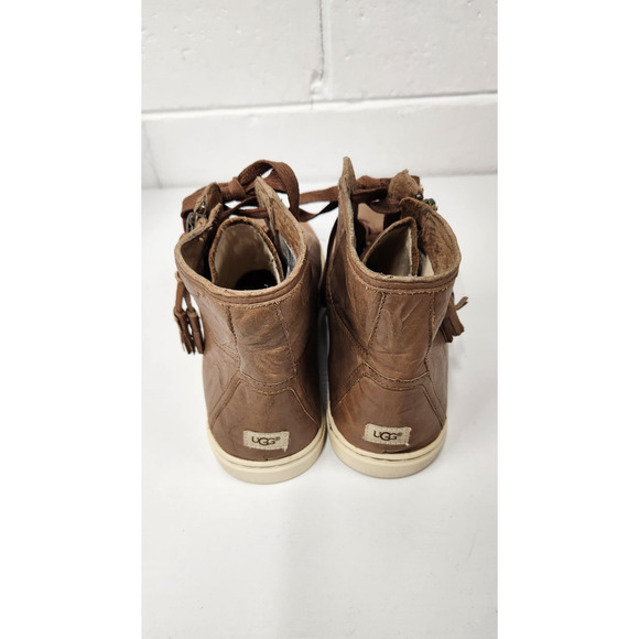 Ugg Blaney Women's Dark Chestnut Leather/Wool Mid Top Shoes, Size 9.5. 1009885 - Picture 3 of 9